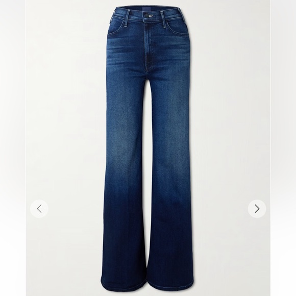 Mother The Hustler Roller Heel High Waisted Wide Leg 70’s Blue Jeans 33” Sz 26/4 - Picture 3 of 16